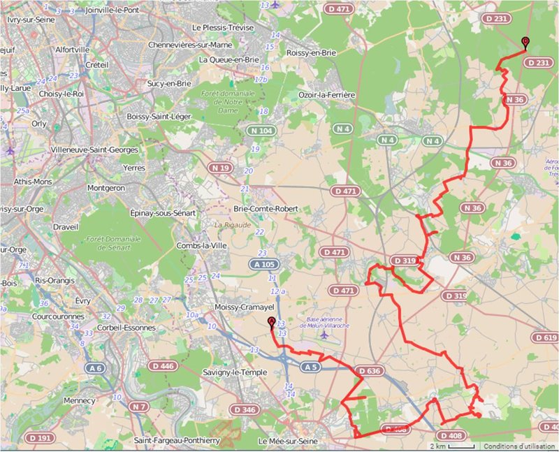 Sortie TT 7 fevrier-Parcours