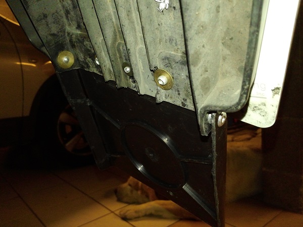 vue arrière avec les rondelles de renfort